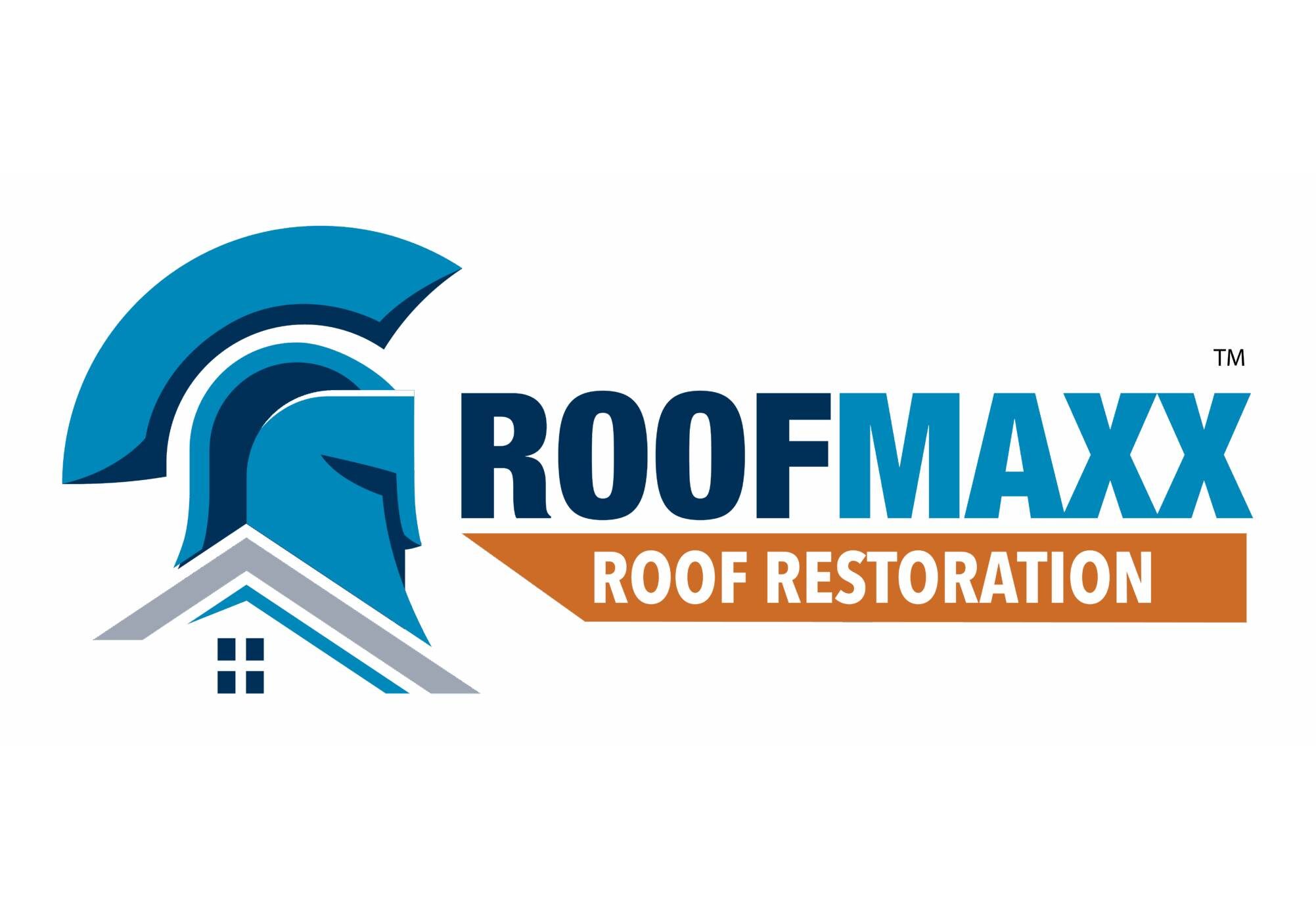 ROOFMAXX roof restoration logo with helmet